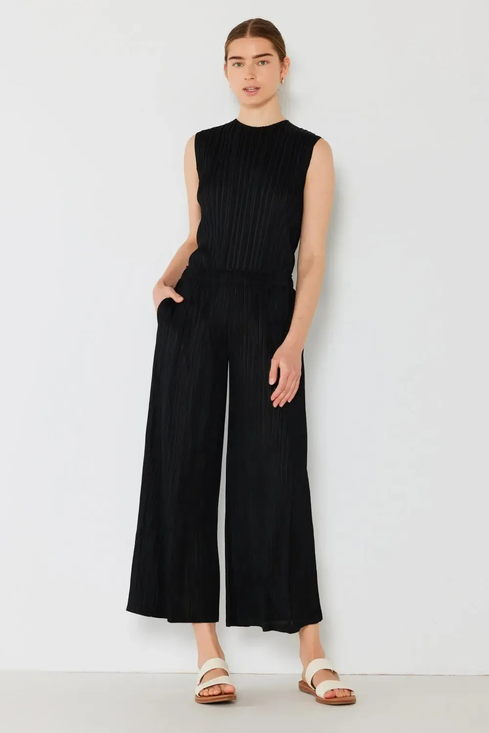 Women's Pleated Pants, Wide Leg with Side Pleat