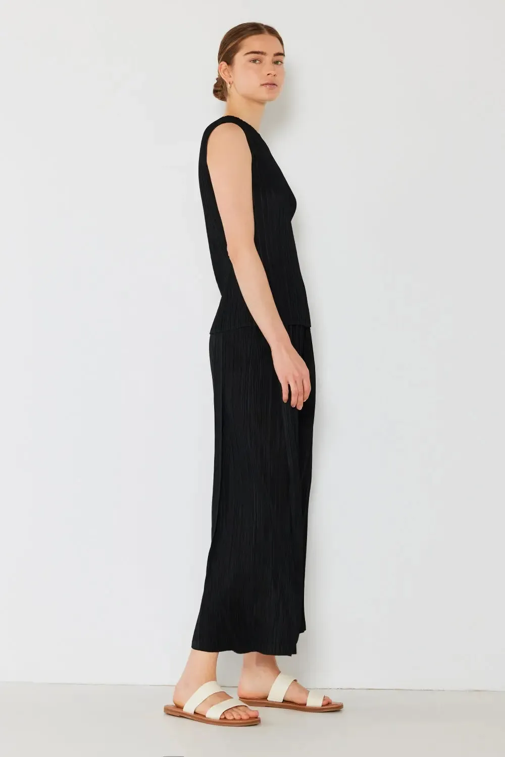 Women's Pleated Pants, Wide Leg with Side Pleat