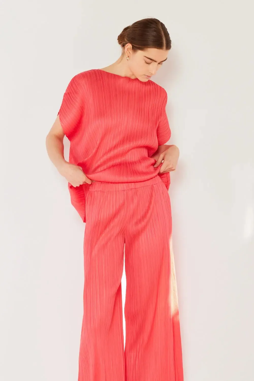 Women's Pleated Pants, Wide Leg with Side Pleat