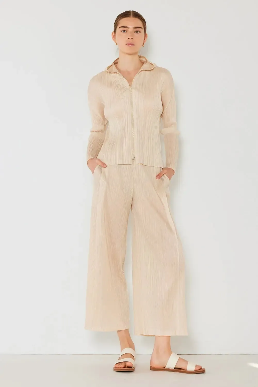 Women's Pleated Pants, Wide Leg with Side Pleat