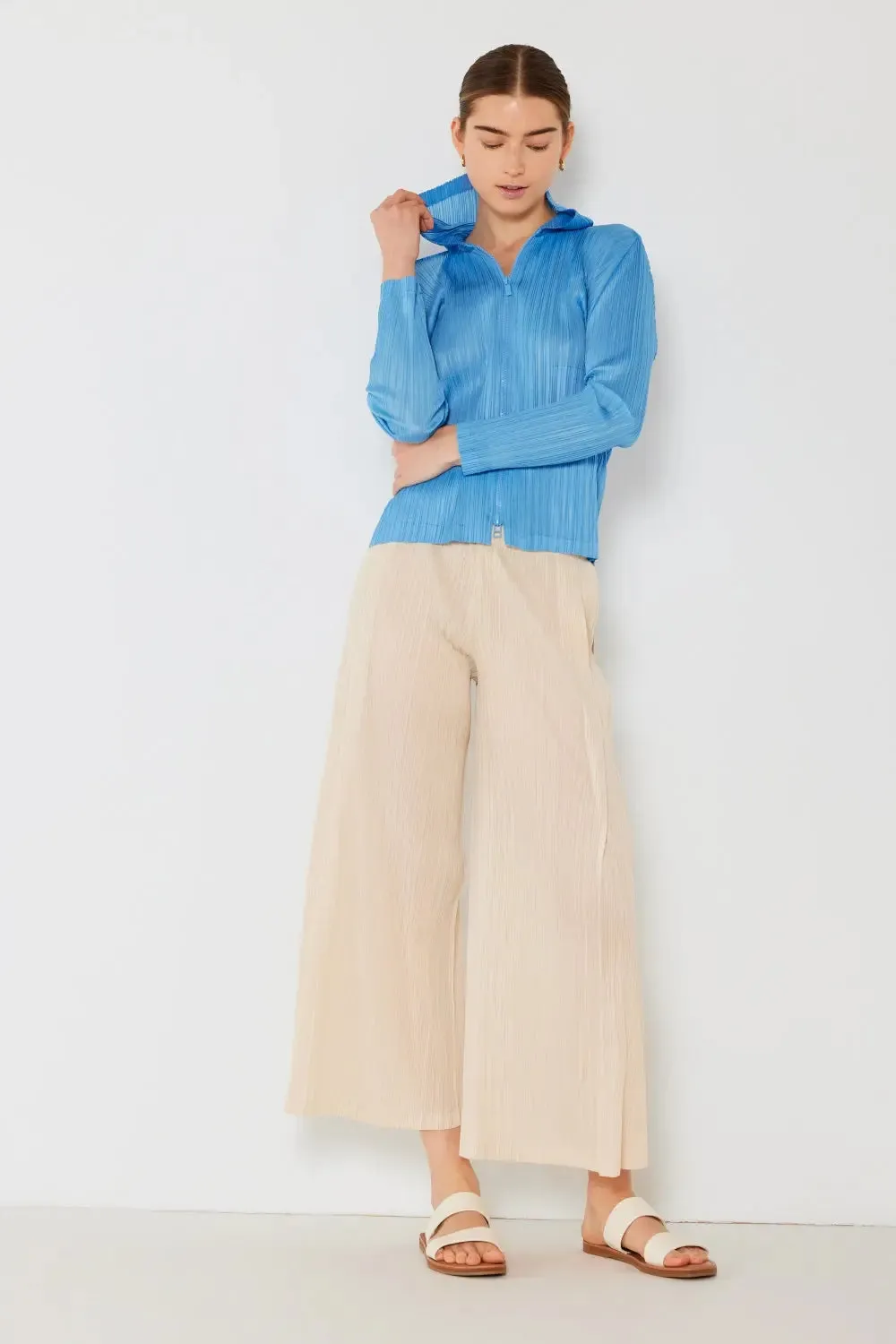 Women's Pleated Pants, Wide Leg with Side Pleat