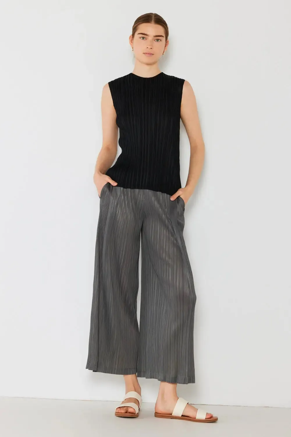 Women's Pleated Pants, Wide Leg with Side Pleat
