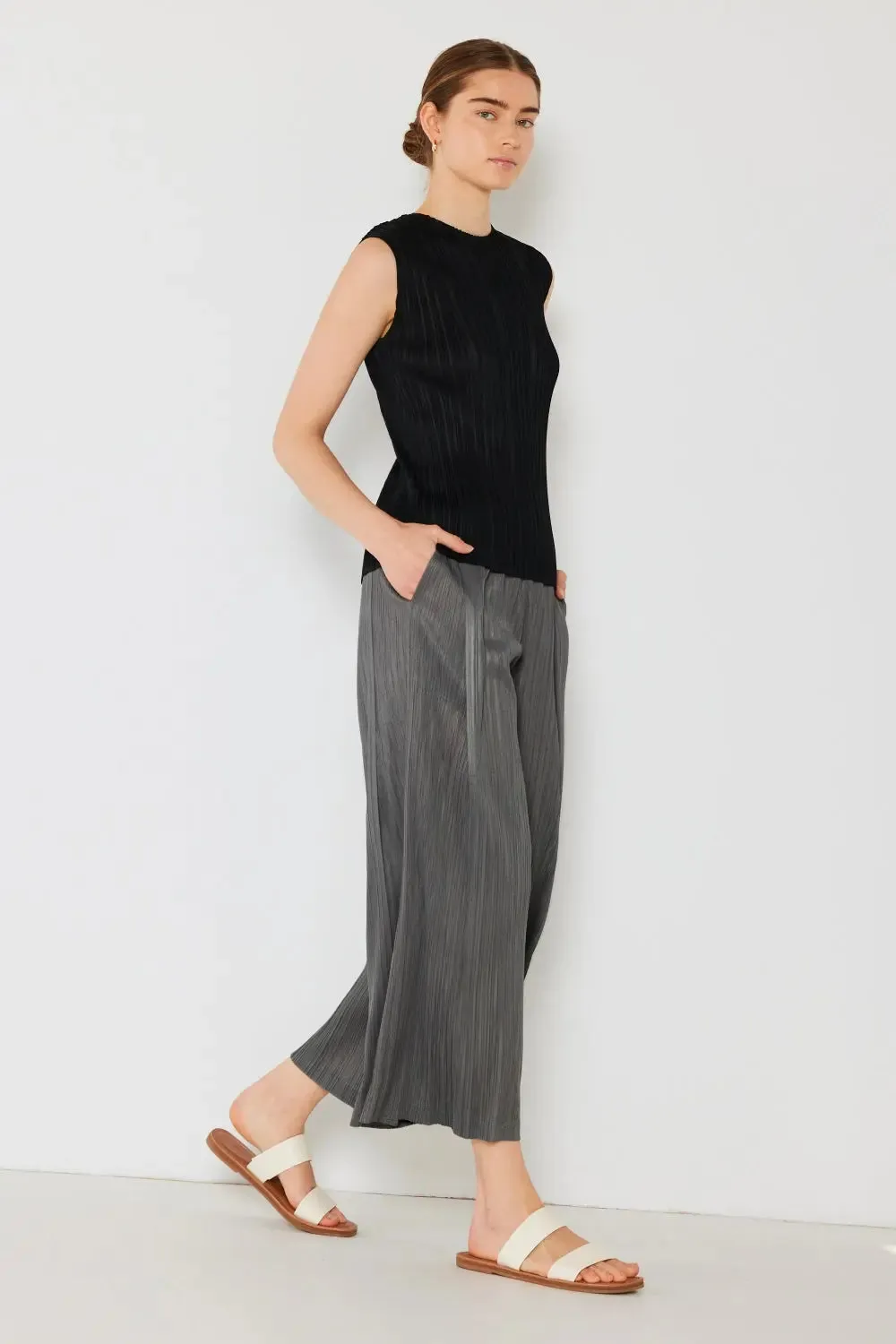Women's Pleated Pants, Wide Leg with Side Pleat