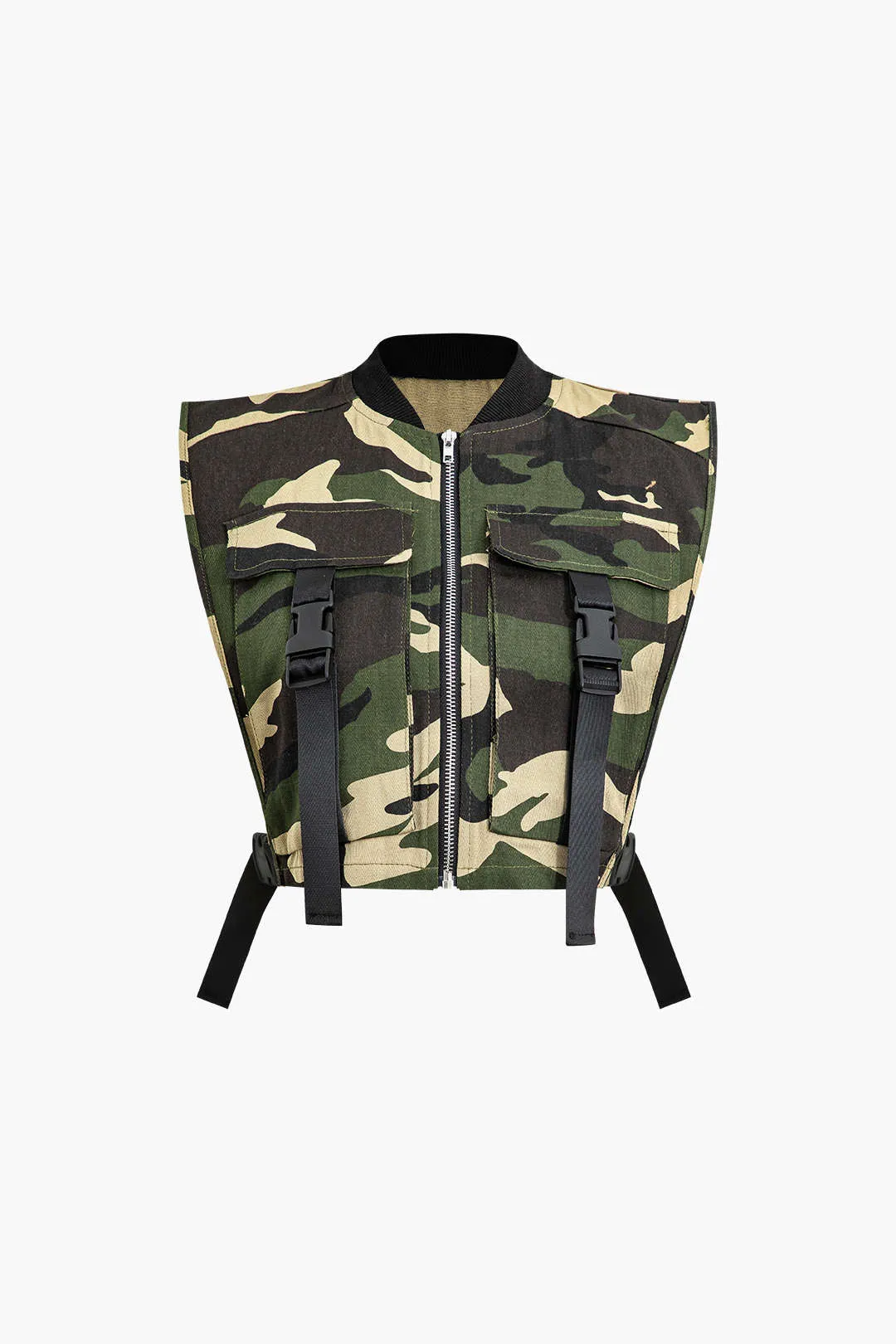 Zip Up Flap Pocket Cargo Yelek